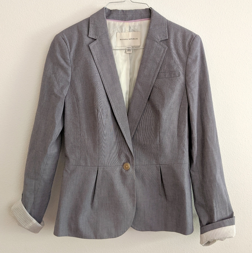 Banana Republic Classic Blue Blazer Women Size 4